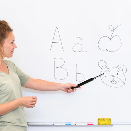 Telescopische Leraren Pointer - Presentatie Stick Vinger - Klaslokaal Presenteren - Intrekbaar Ontwerp - 55 cm - Zwart — afbeelding 3