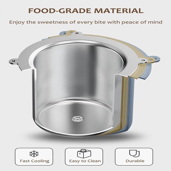 IJsmachine - Zelfgemaakt IJs - Desserts Maken - Automatische Koeling - 500 ml - Wit — afbeelding 2