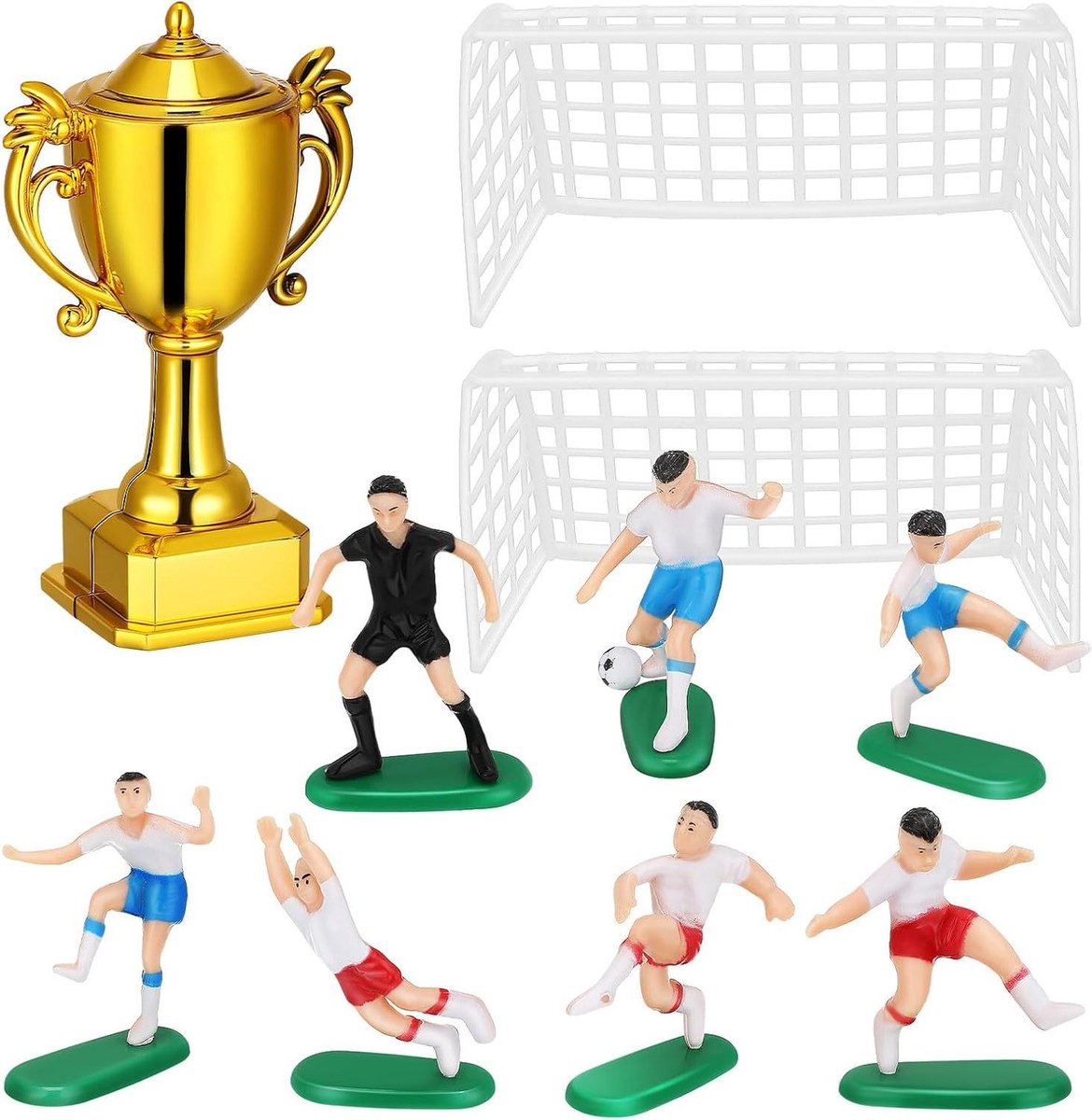 Miniatuur Voetbalbeker - Poppenhuis Decoratie - Taart Versieren - Realistisch Ontwerp - 9 x 9 x 35 cm - Multicolor