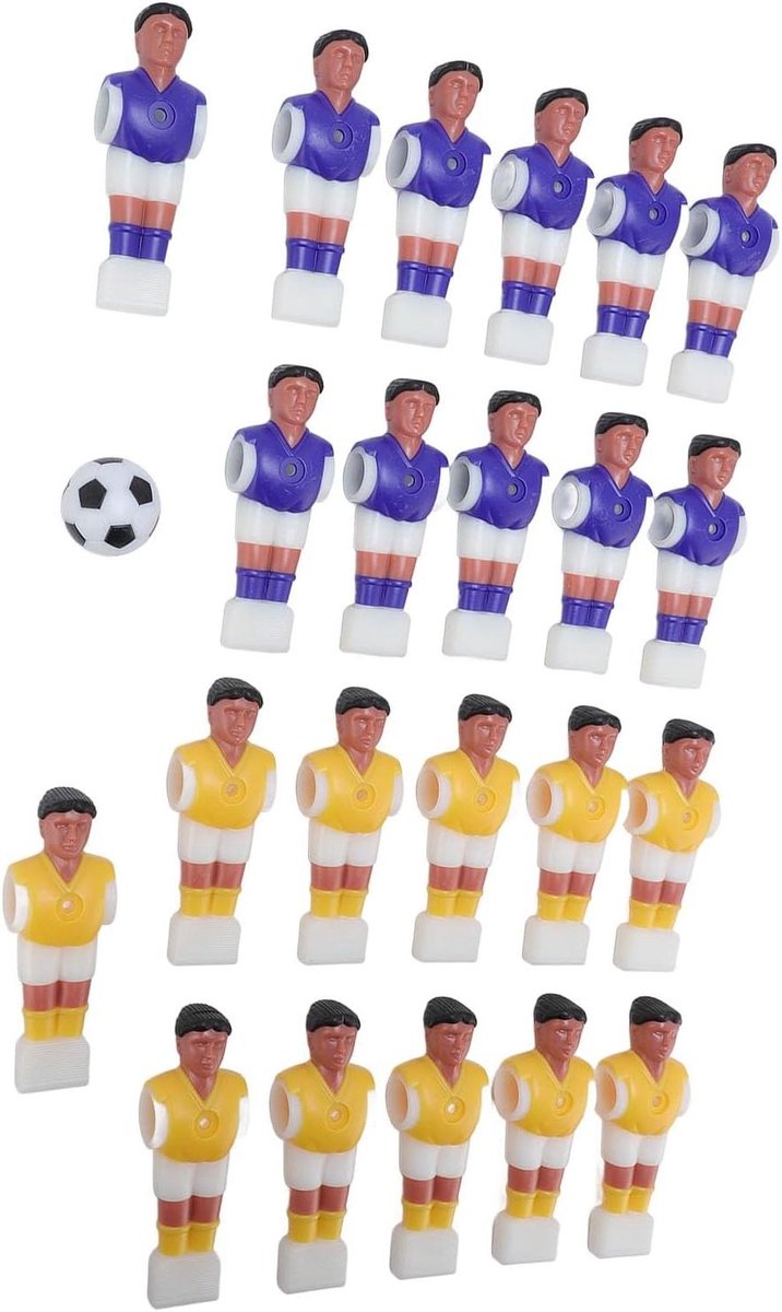 Tafelvoetbalspelers Vervanging - Voetbaltafel Figuren - Spel Reparatie - Eenvoudige Installatie - 22 Stuks - Paars Geel