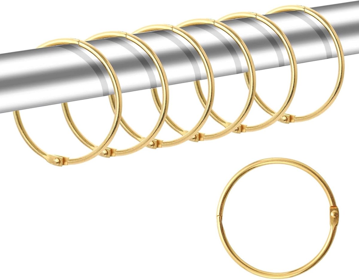 Dailygoods- Gordijnringen 20 Stuks - Douchegordijnringen 50 mm - Metalen Clips - Corrosiebestendig - Waterdicht - Hoogwaardig Materiaal - Gordijnhaken