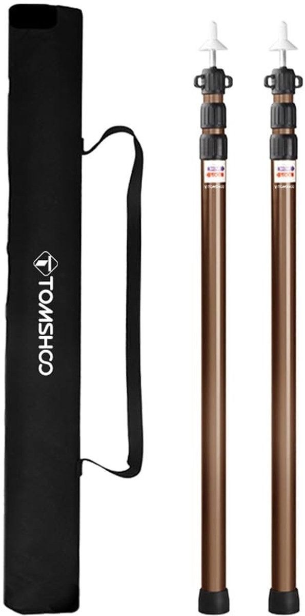 Dailygoods- Telescopische Paal Aluminium 6061 - Verstelbaar - Draagbaar - Slotsysteem - 2,3 Meter - Voor Hangmat/Luifel - Tarp Pole
