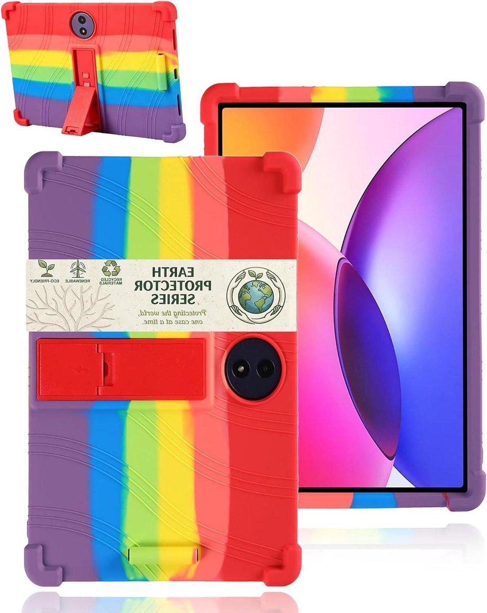 TCL Tab A1 Plus Hoes - Beschermhoes Tablet - Tablet Beschermen - Verstelbare Standaard - 122 inch - Kleurrijk
