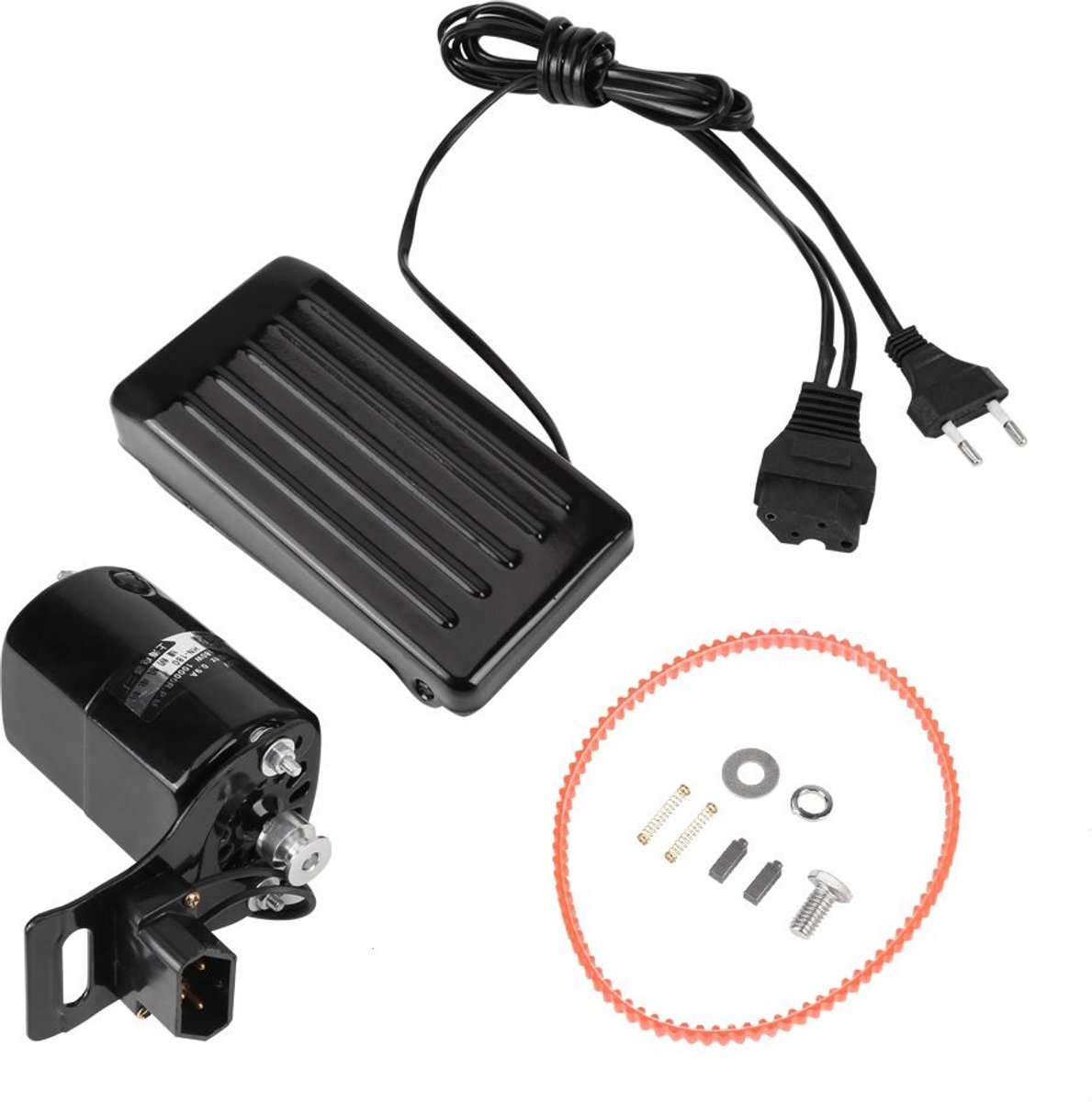 Dailygoods- Naaimachinemotor 180W - Voetpedaal Controller - Linksom Rotatie - Koolborstel - Hoogwaardig Metaal/Kunststof - Maximaal 10.000 tpm - Naaimachine Motor