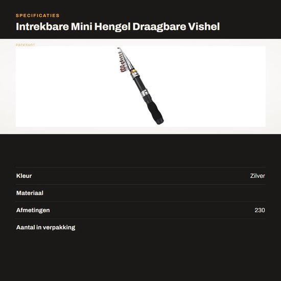 Dailygoods - Intrekbare Mini Hengel - Draagbare Vishel - 2.3 Meter - Roestvrijstaal - Geschikt voor Zee- en Zoetwater - Perfect voor Elke Visser — afbeelding 2