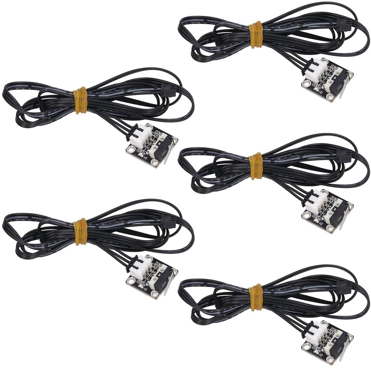 Dailygoods- Eindschakelaar 5 Stuks - Mechanische Eindschakelaarmodule - 3D-Printer Eindstop - Plug en Play - Compact - Geschikt voor Ender 3/CR 10 - Mechanische Schakelaar