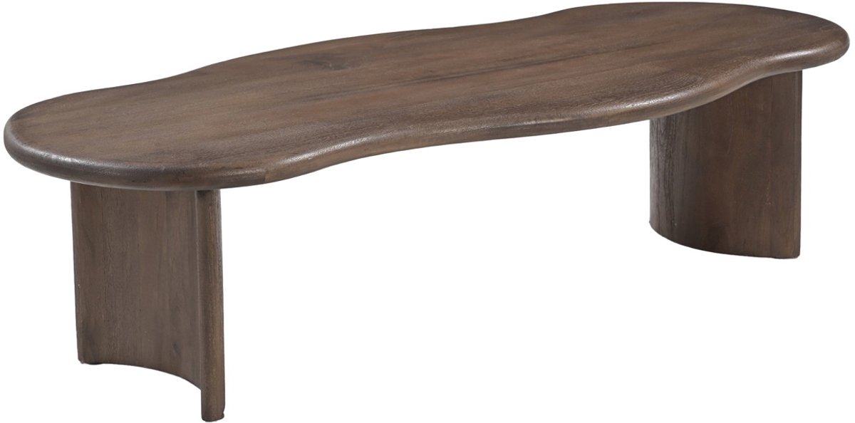 DÉJA Living Salontafel Tornio - Organisch - Walnootkleur - 130x60 cm - Mangohout Donkerbruin