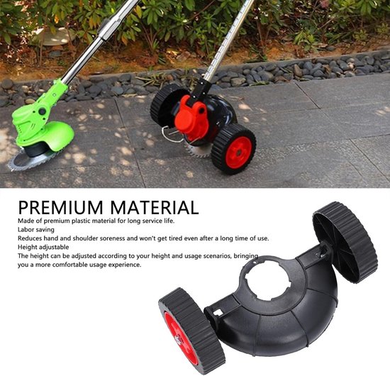 Trimmer Steunwiel - Hulpwiel Grastrimmer - Onkruid Wieden - In Hoogte Verstelbaar - 15 cm Wieldiameter - Zwart — afbeelding 2
