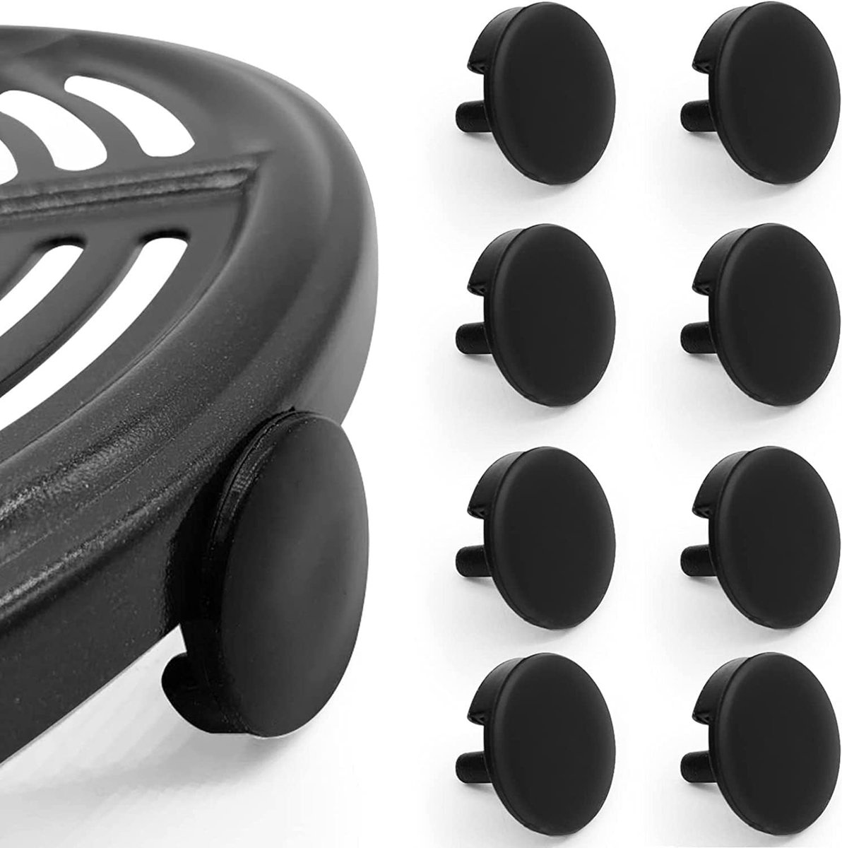 8-delige set rubberen voetjes Geschikt voor Ninja airfryers - Zwart