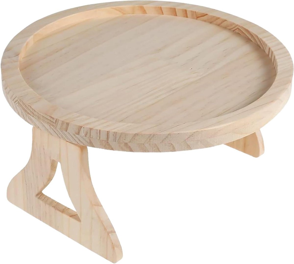 Bank Arm Tafel - Bijzettafel Sofa - Dranken Houden - Clip-on Ontwerp - 25.5 cm Diameter - Dennenhout