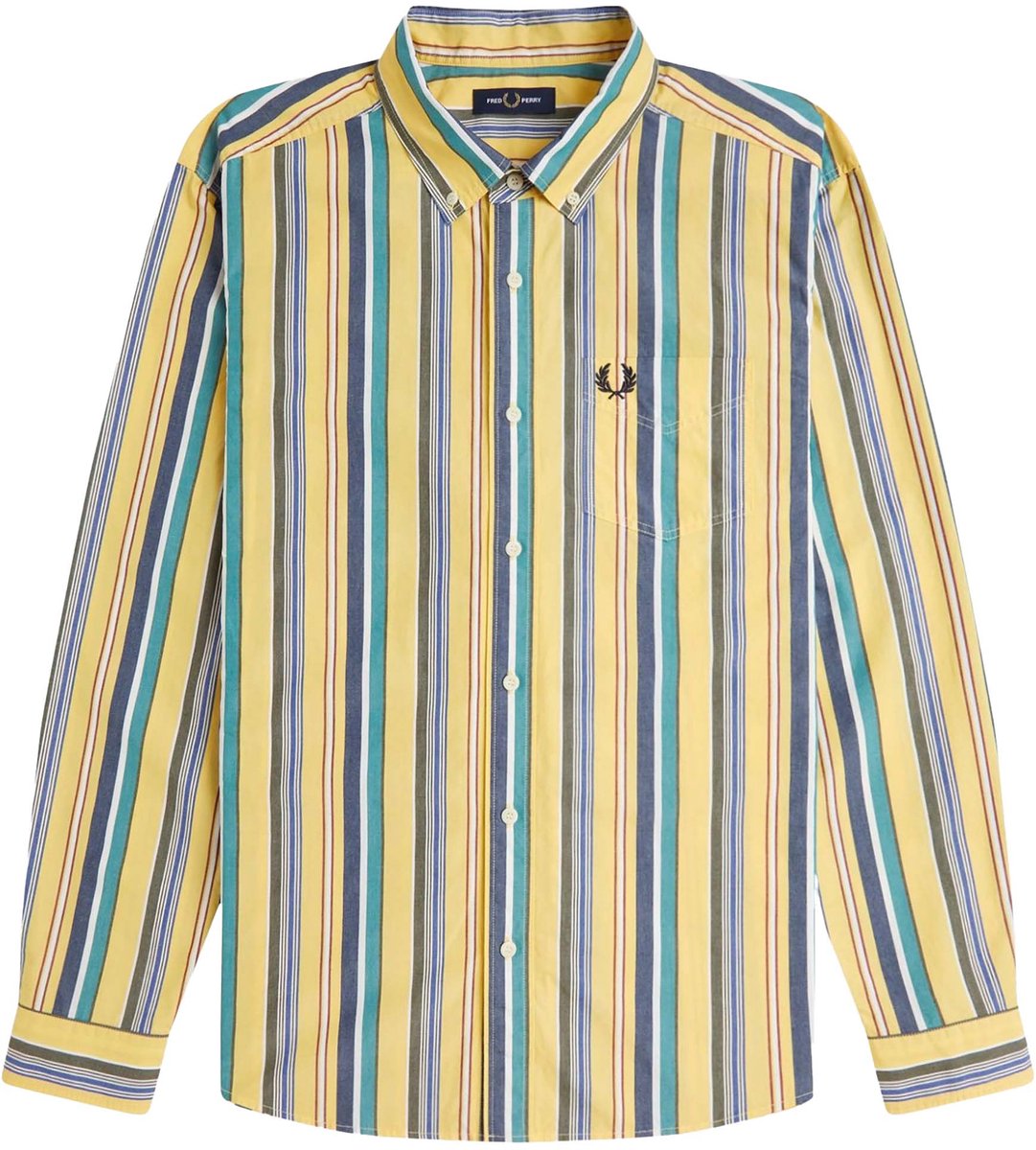 Camicia Fredperry Fp Relaxed Stripe Shirt Fashion Wear Volwassen Geel