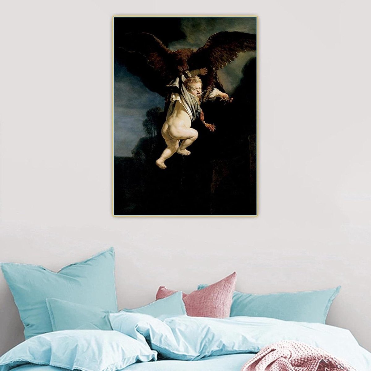 Canvas Prints - Olieverf Kunstwerk - Woondecoratie - Ingelijst - 60x75 cm - Multicolor