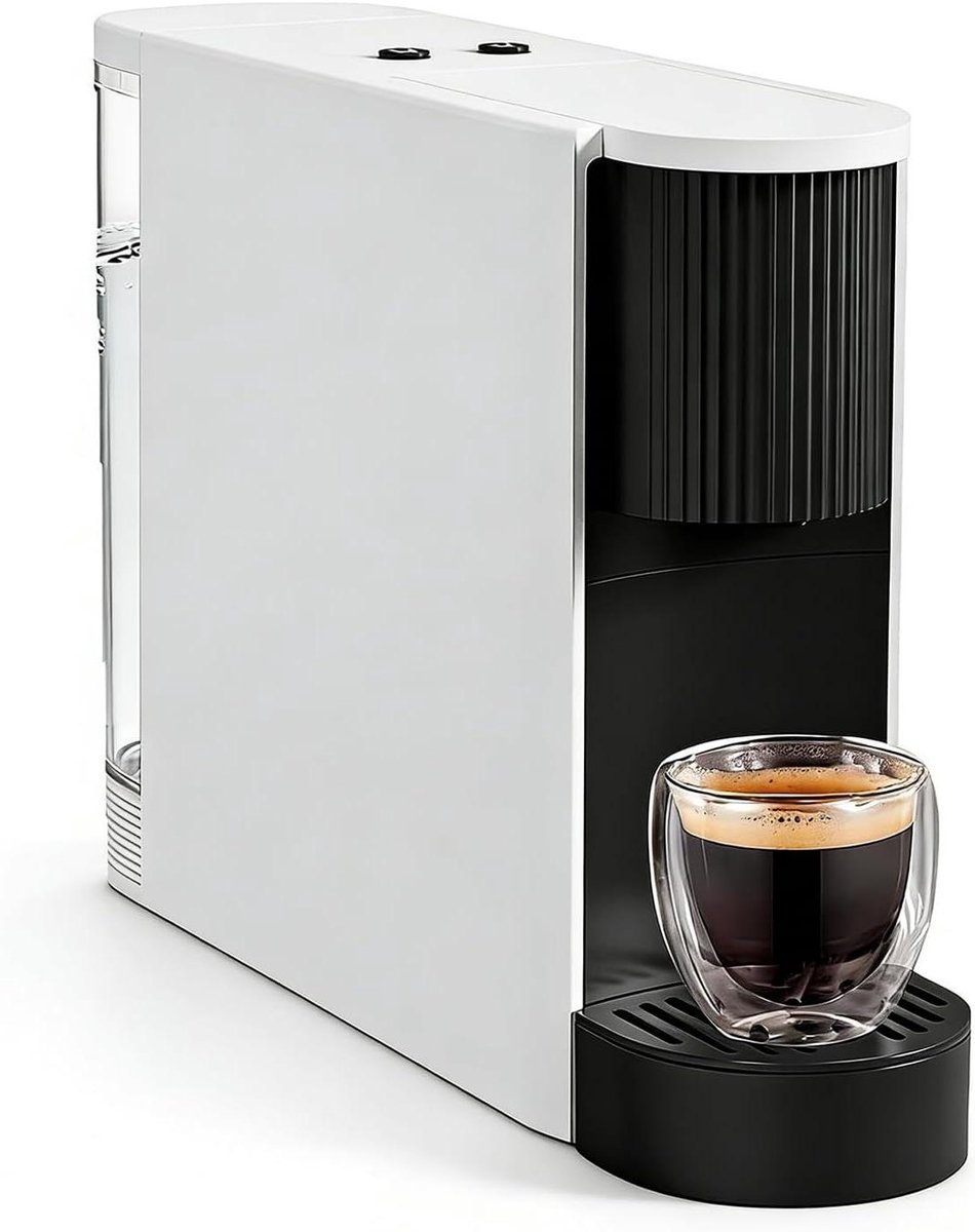Koffiecupmachine,Compacte Espressomachine 1200W,20Bar,Voor ééN Kopje,Met Uitneembare Lade En Snelle Voorverwarming,Ideaal Voor Thuis Of Op Kantoor(20.2 * 31 * 8.3cm,White)