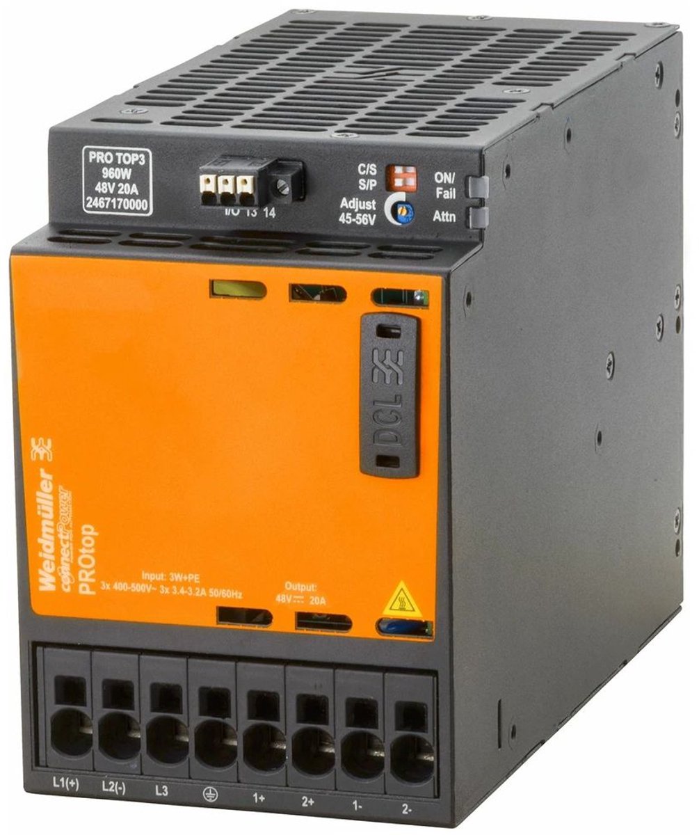 Weidmüller 2467170000 Schakelnetvoeding 48 V/DC 20 A 960 W Inhoud 1 stuk(s)