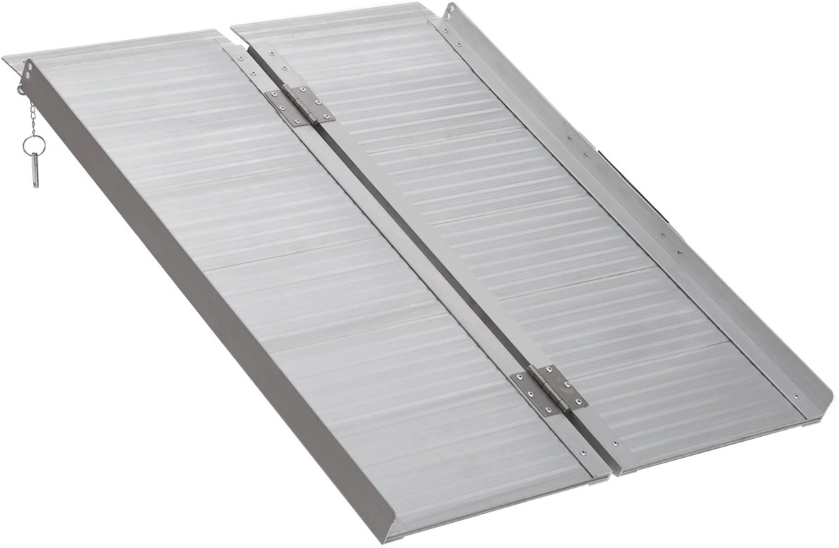 Cellista Opvouwbare Rolstoelhelling Aluminium - Draagbare Oprijplaat - Invalidenhelling met Antislip Oppervlak - Rolstoel Ramp - 61 x 74 cm - 270 kg