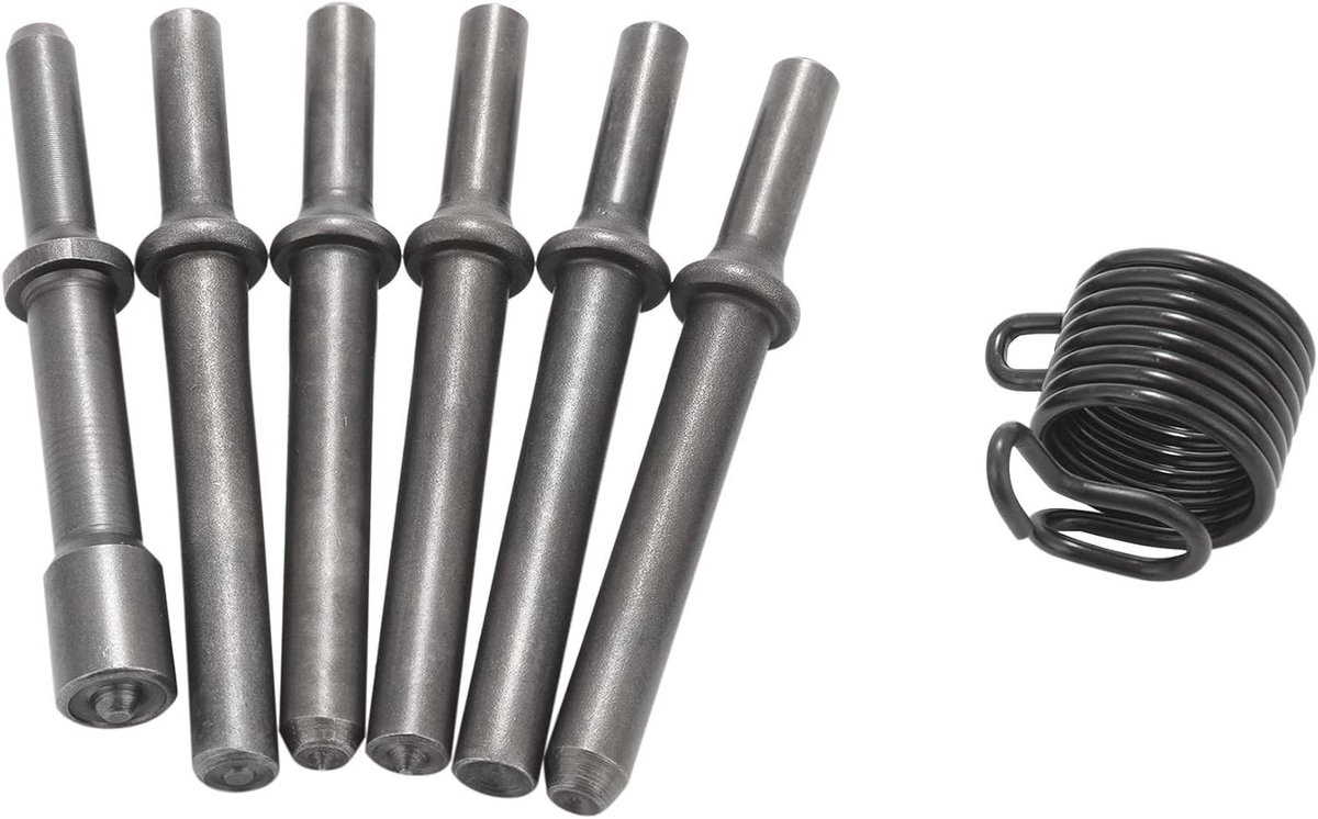 Pneumatische Klinkhamer Kit - Lucht Klinknagel Tool - Metaal Bewerken - Zwaar Belastbaar Ontwerp - 7 Stuks - Grijs
