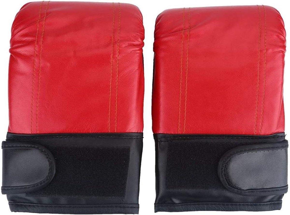 Bokshandschoenen - Zandzakhandschoenen Ponsenhandschoenen - Kickboks Training - Ergonomische Vuistconformiteit - Eén Maat - Rood Zwart