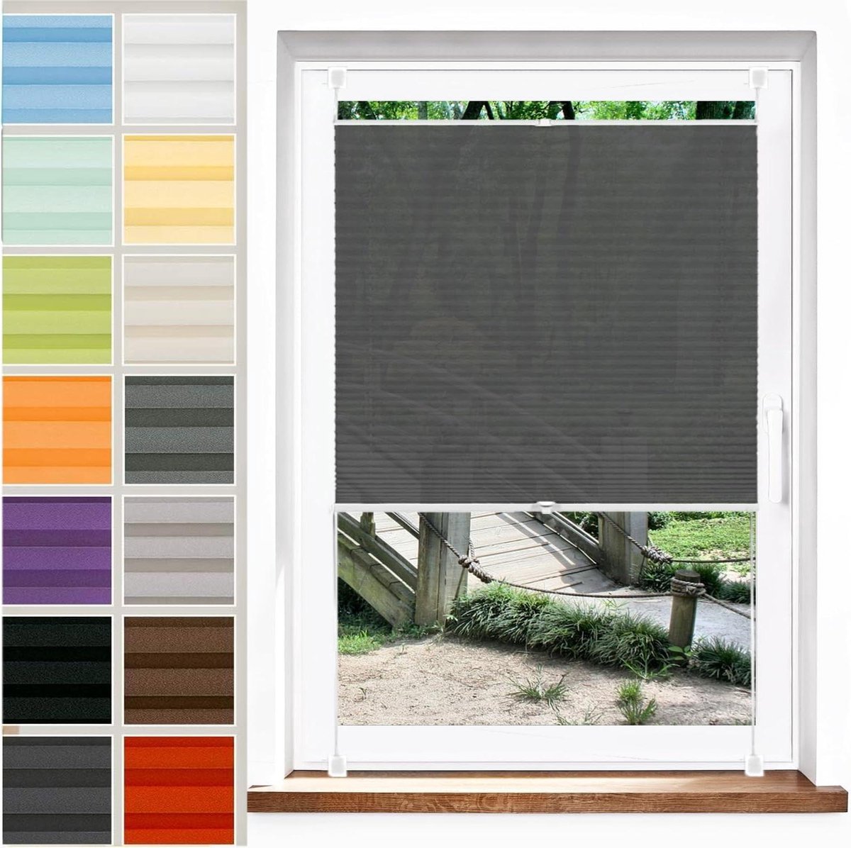 Honingraatjaloezie - Plissé rolgordijn - Zonwering binnen - Top down bottom up - 26 x 205 