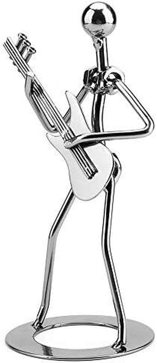 Musician Player Collectible Figurine Ornaments Gift Iron Guitar Player Figurine Decoration Sailboat+Gold Silver Sculpture, Trinkets for Men, Metal Car Sculpture Iron