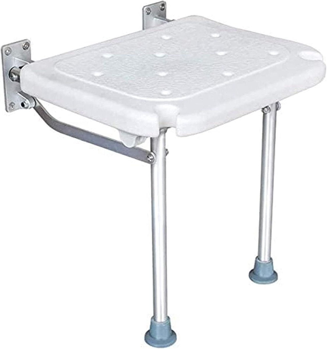 Douchestoel Opklapbaar - Wandmontage Zitting - Veilig Douchen - Stevige Aluminium Constructie - 200KG Draaglast - Wit