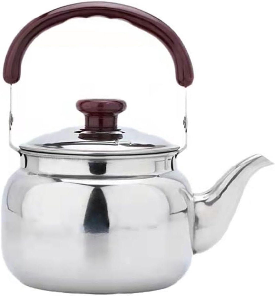 Waterkoker RVS - Theepot Fluitketel - Water Koken - Automatisch Fluit Signaal - 1 Liter - Zilverkleurig