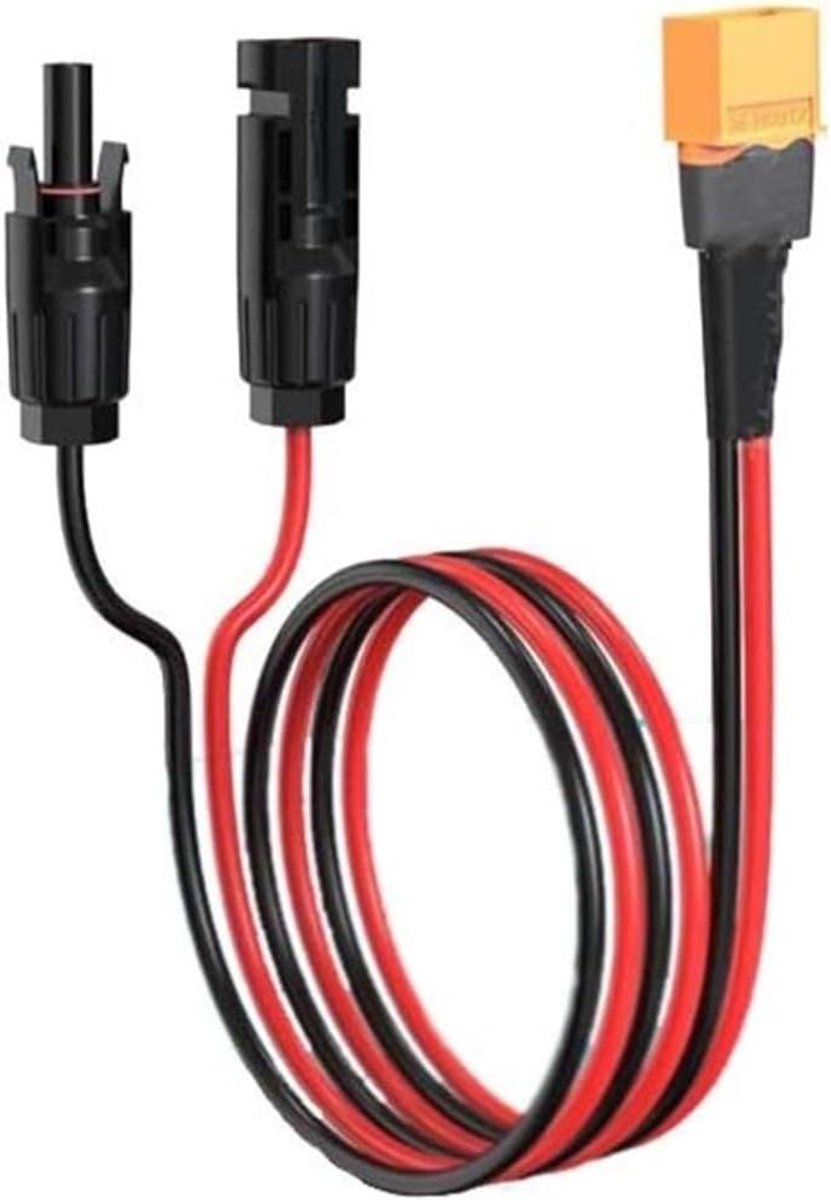 Zonnepaneel Kabel - Adapter Snoer - Energie Opladen - Puurt Koper Draad - 1.5 Meter - Zwart