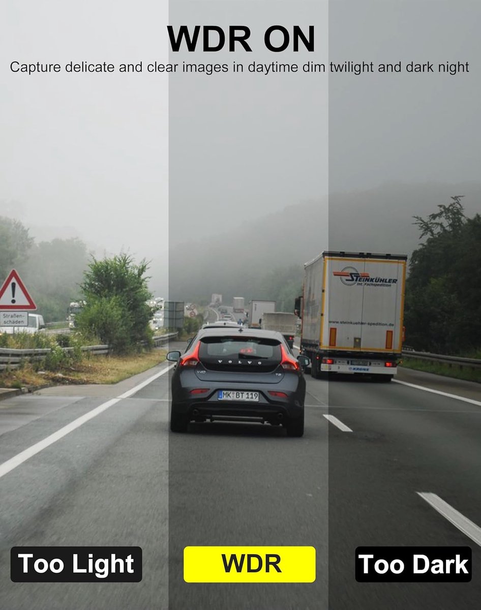 Auto Camera Set - Dashcam Recorder - Veilig Rijden - 3 Kanalen Opname - 4 Inch Display - Zwart – foto 7