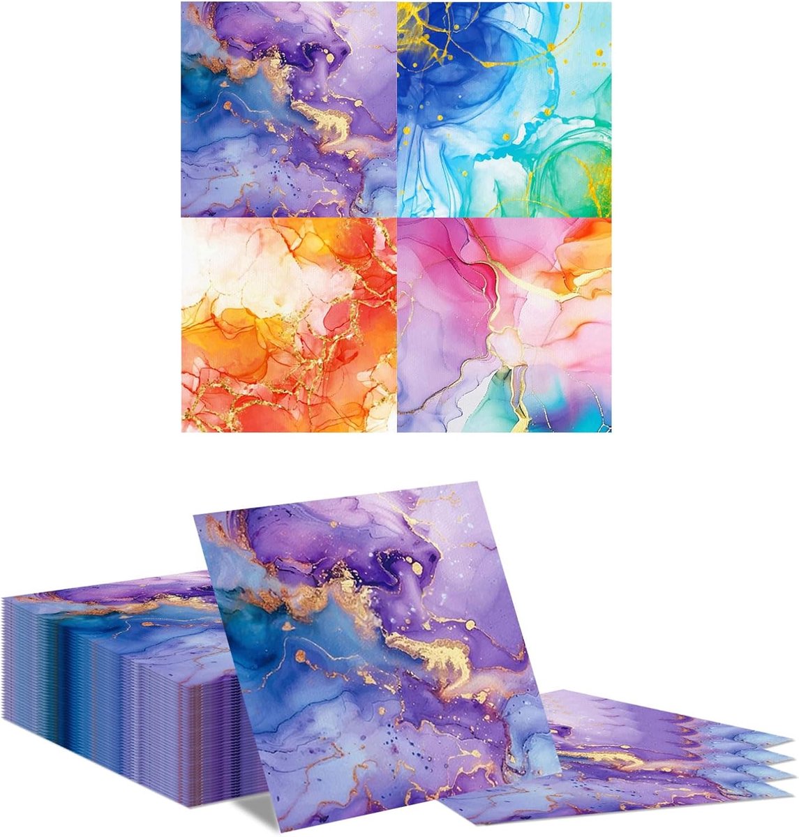 Servetten Papieren - Servetten - Tafel Servetten - Papier - Papieren Wegwerp Servetjes - Feestservetten - Voorjaar Servetten - Lunch/Diner Tafel Decoratie - Veelkleurig - 32 x 32 cm - 40 Stuks - van Imperatoris
