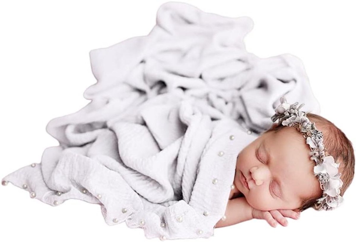 Baby Fotografie Sjaal - Wrap Deken - Pasgeboren Fotoshoot - Zachte Katoen Linnen - 170x90 cm - Meerdere Kleuren