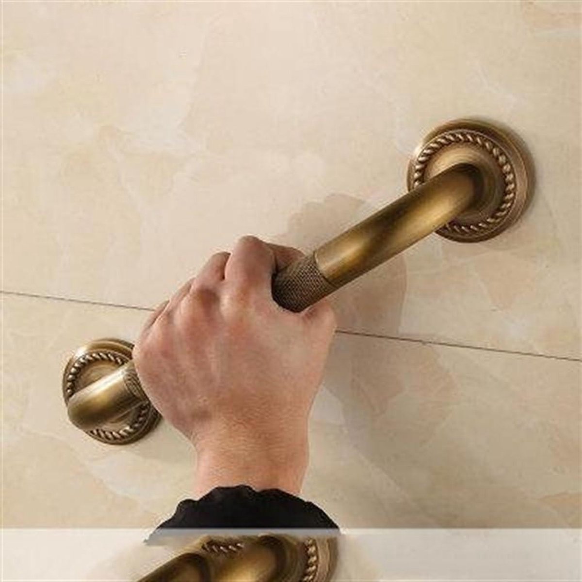 Badkamer Greep - Veiligheidshandvat Douche - Veiligheid Thuis - Antiek Messing - 35 cm - Antiek