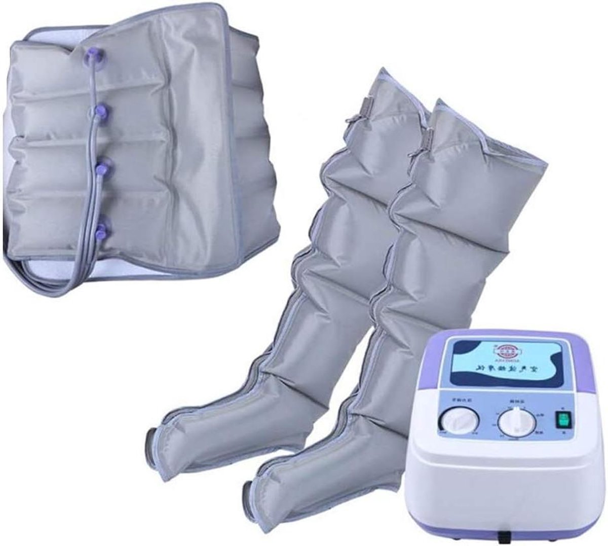 Luchtcompressie Massager - Been Arm Massager - Spieren Ontspannen - Verbeterde Bloedcirculatie - Verstelbare Wraps - Grijs
