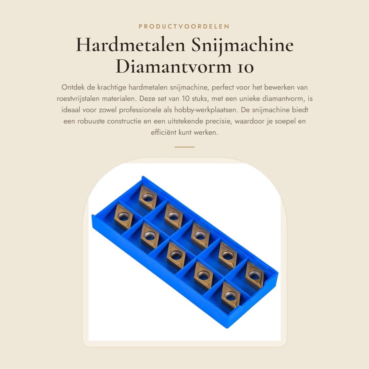 Dailygoods- Snijmachine Hardmetaal 10 Stuks - Diamantvorm 55 Graden - Lemmetdikte 3,97 mm - Roestvrij Staal - Duurzaam Gebruik - Uitstekende Afwerking - Snijgereedschap