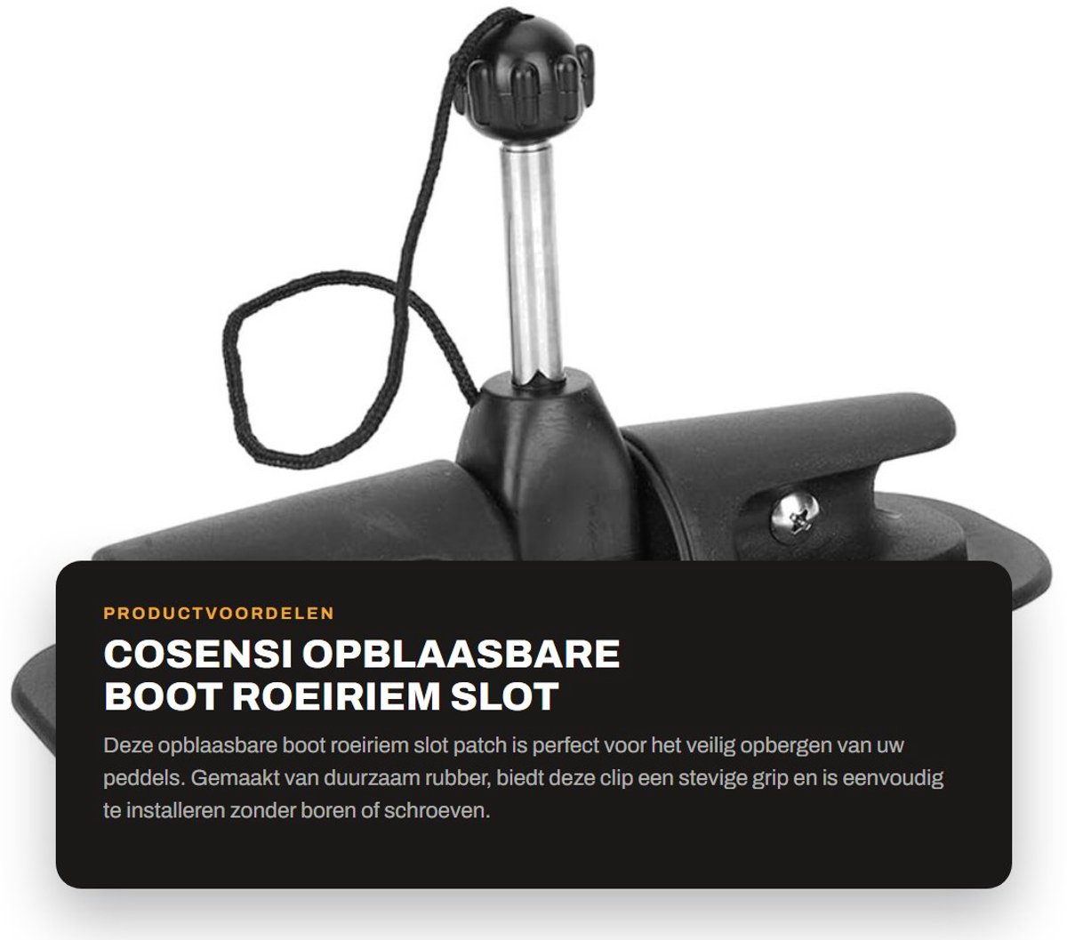 Dailygoods- Roeiriem Premium - Opblaasbare Boot Accessoire - Peddelclip - Rubber Houder - Eenvoudig te Installeren - Stevige Grip - Peddelhouder