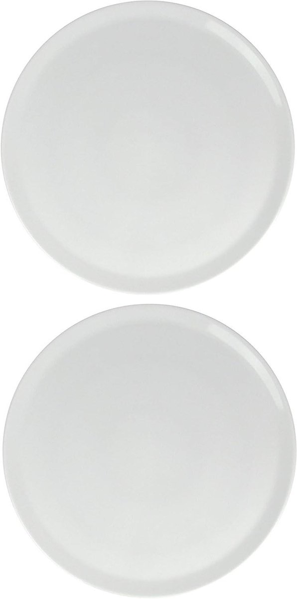 Pizzaborden Set - Platte Borden - Pizza Serveren - Gastronomiekwaliteit Porselein - Ø 33 cm - Wit