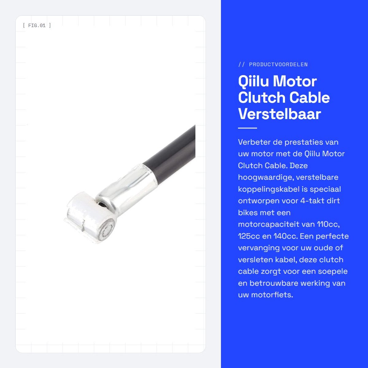 Dailygoods- Koppeling Kabel - Geschikt voor 4-Takt Fietsen - Hoogwaardige Kwaliteit - Compact en Lichtgewicht - Eenvoudig te Gebruiken - Perfecte Vervanging