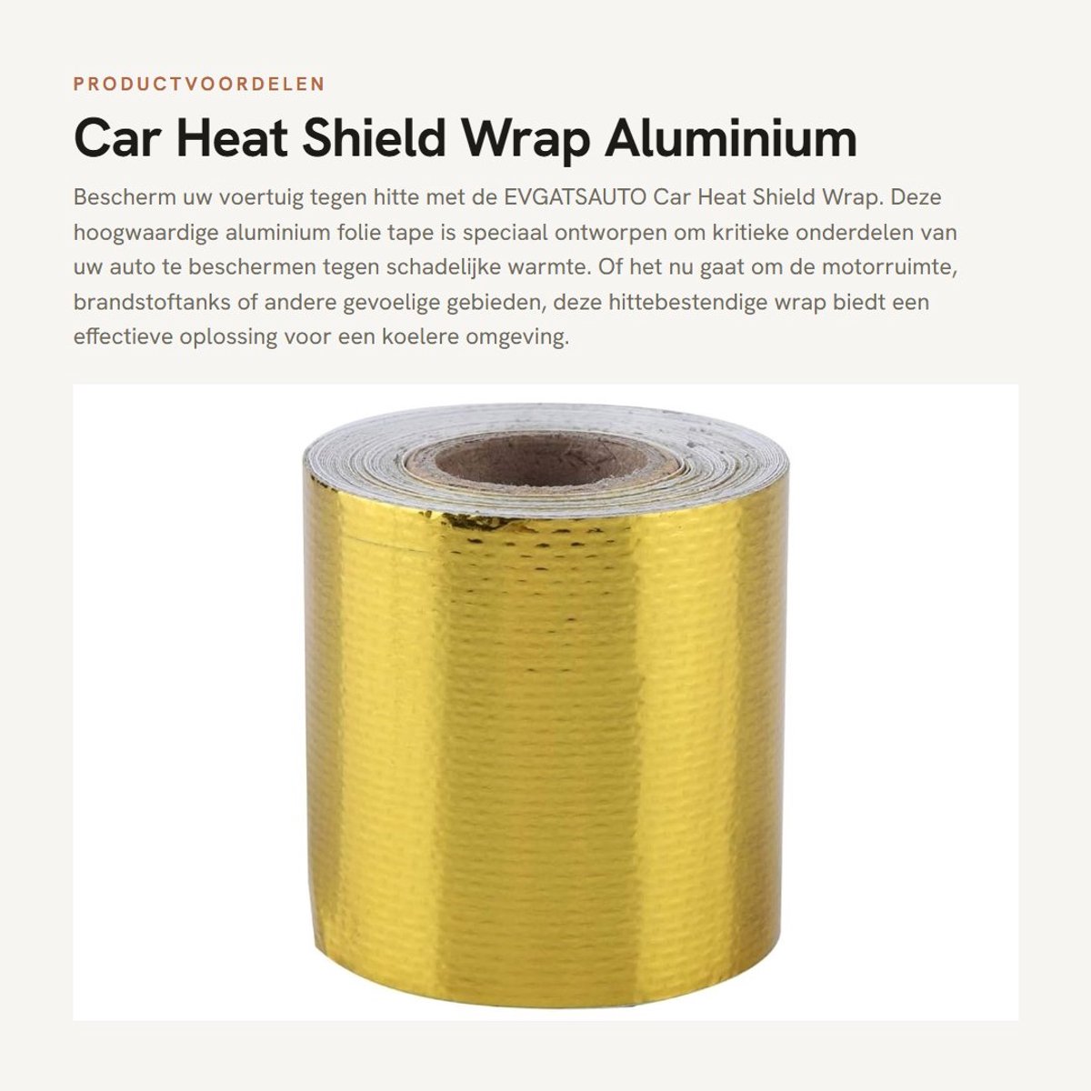 Dailygoods- Warmtebeschermfolie 5m x 5cm - Aluminium Folie - Hittebestendig - Geluidsabsorberend - Vlamvertragend - Sterke Hechting - Warmte-isolatie