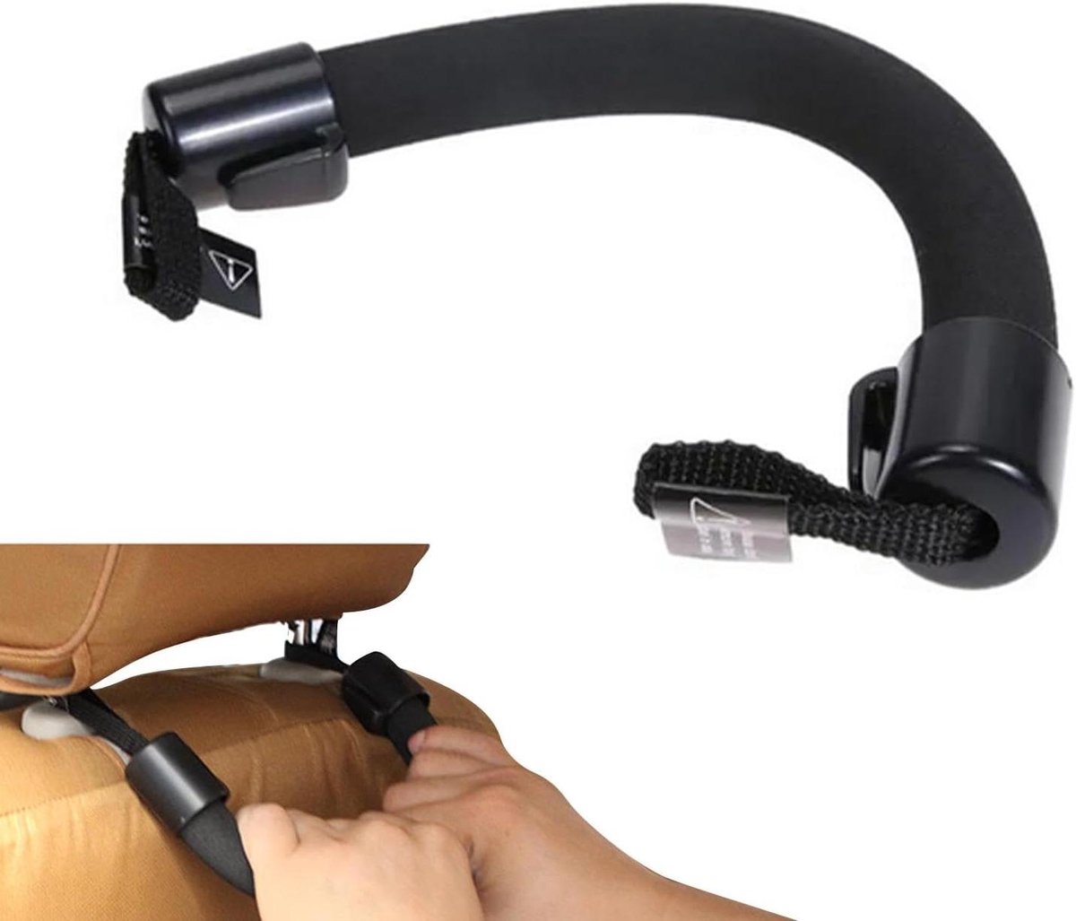 Achterbank Handgreep - Veiligheidsgreep Auto - Stabiel Rijden - Hoge Sterkte Nylon - Universeel - Zwart