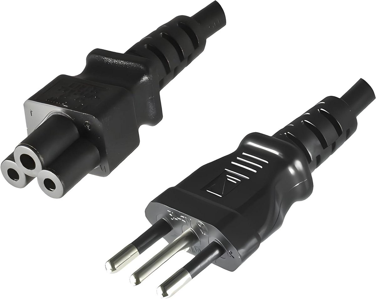Stroomkabel - Adapterkabel - Apparaten Aansluiten - Type L naar C5 - 1.8 Meter - Zwart