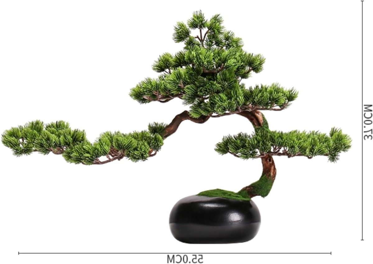 Kunstplant Decoratie - Nep Boom - Woonkamer Verfraaien - Realistisch Uiterlijk - 55x12.5x37CM - Groen