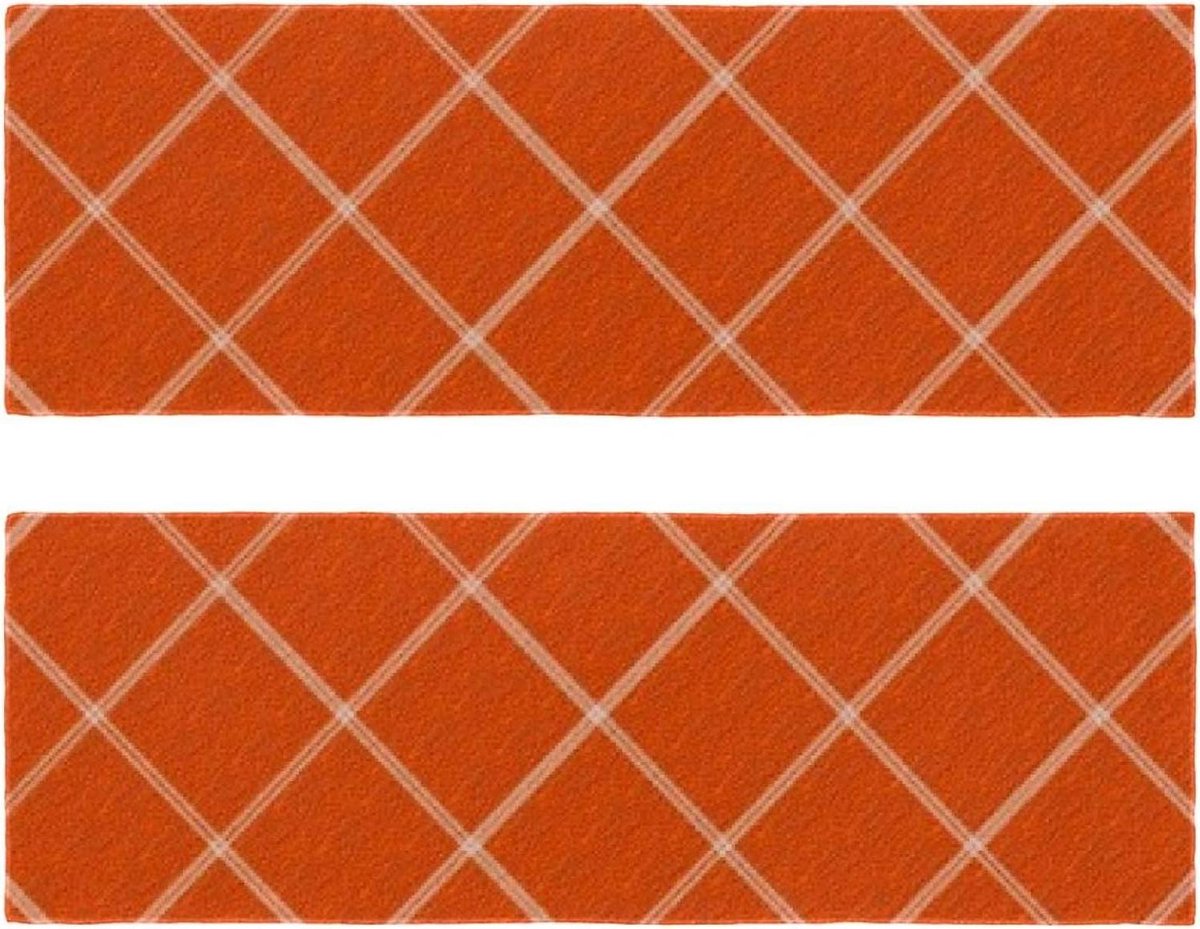 2 Packs Sport Handdoek voor zweet Sneldrogende Reishanddoek Ultra Zachte Compacte Oranje Geruite Kleding Premium Microfiber FitnessHanddoek, 11,5 "x 32"