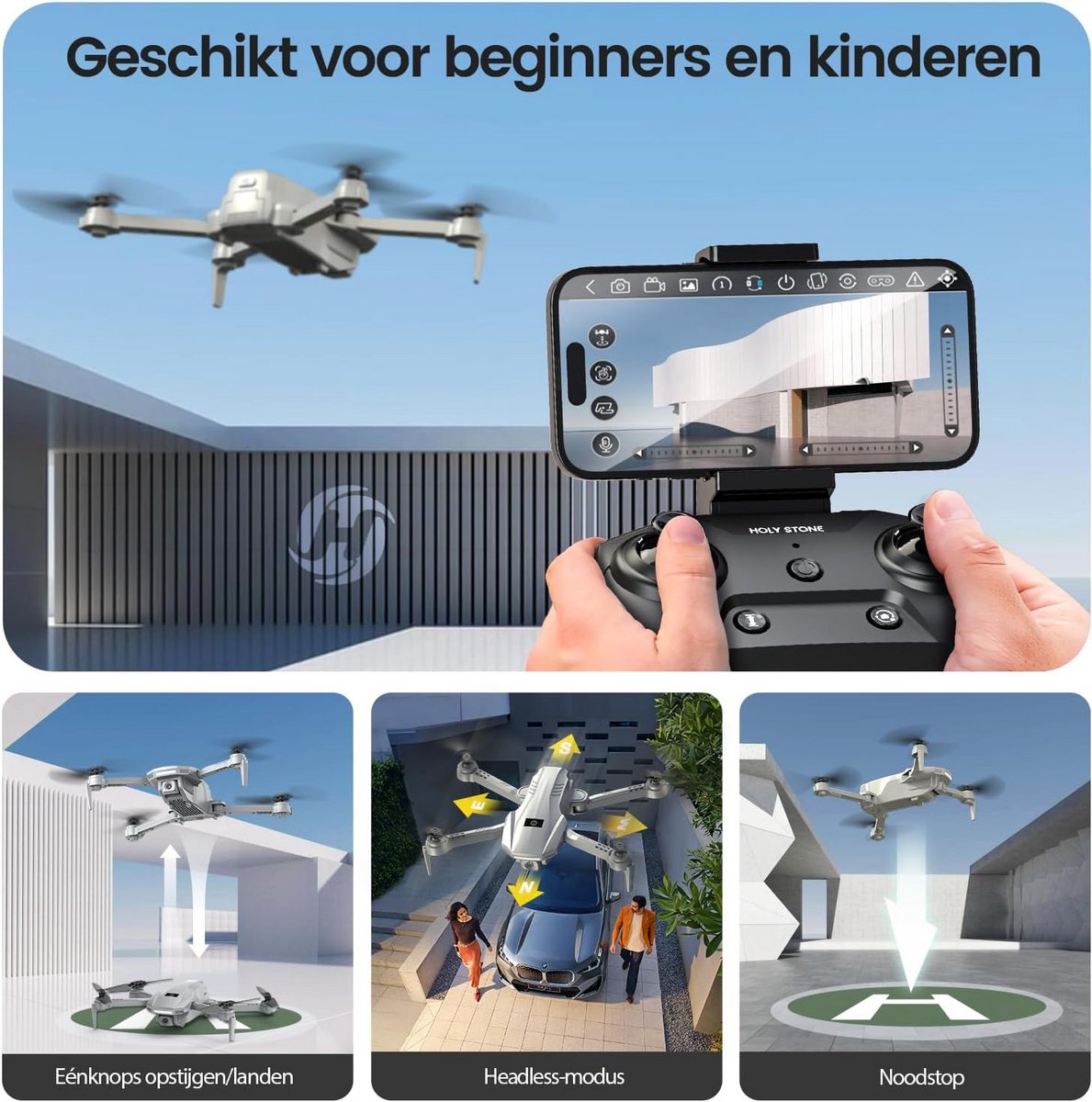 Holy Stone HS130 Mini Drone met 1080P HD Camera, Opvouwbare FPV RC Quadcopter voor Kinderen en Volwassenen, Headless Mode, 360° Flips, Spraak- en Gebarenbesturing, 2 Batterijen – foto 7