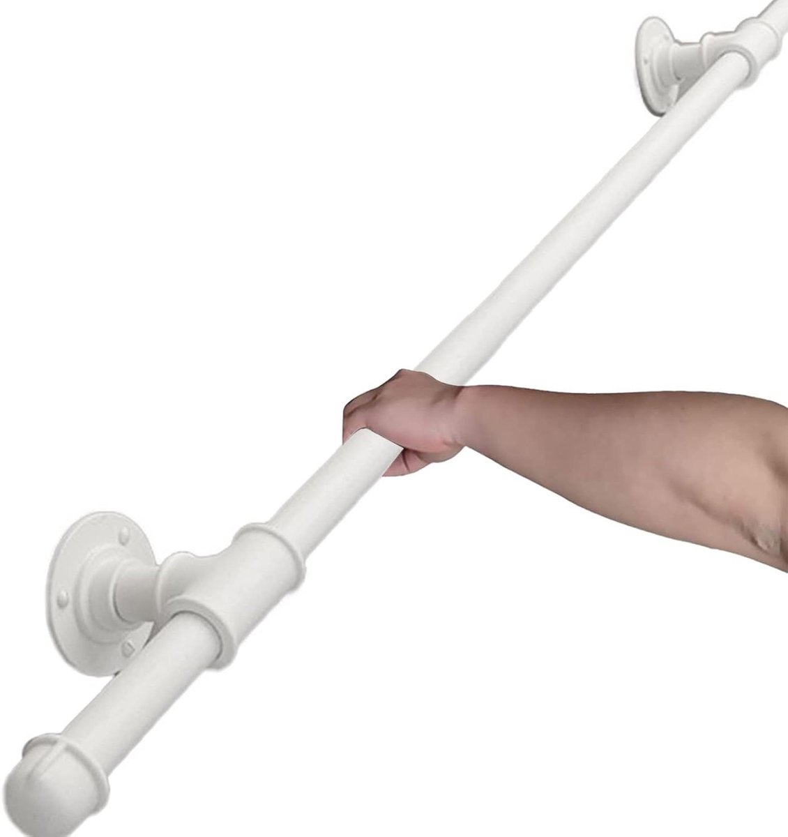 Trapleuning Smeedijzer - Veiligheidsstang Wandmontage - Veiligheid Thuis - Robuust Duurzaam Design - 30cm tot 600cm - Zwart