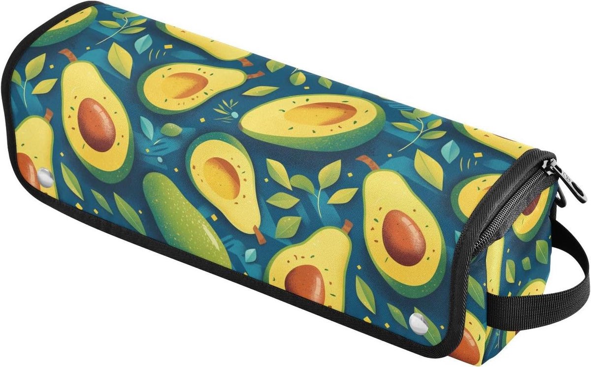 Green Art Avocado Hair Tool Reistas voor Vrouwen en Hittebestendige Mat Waterdichte Krultang Travel Case voor Platte Strijkijzer, Stijltangen, Krultangen Haaraccessoires Organizer