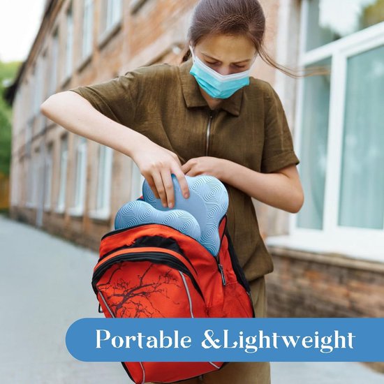 Verpakking van 2 stuks - Yoga - yoga knie kussen - Yoga kniebeschermers - Kniesteunen - Elleboogsteunen - TPE-schuimmateriaal - Pilates knielmat - lichtblauw van NBR. — afbeelding 5