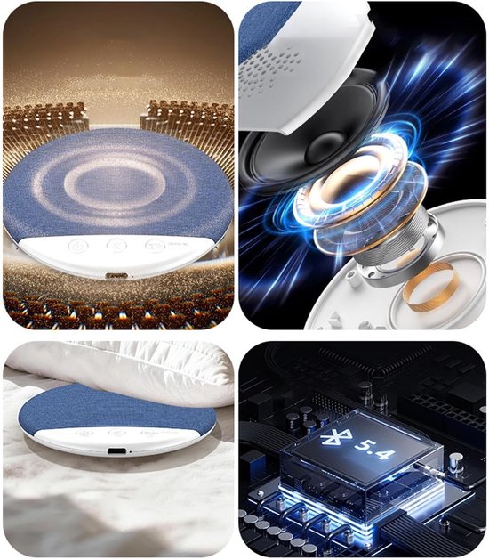 Kussen Speakers - Slaap Hoofdtelefoon - Rustig Slapen - Beengeleiding Technologie - 9.8x9.8x1.2cm - Wit — afbeelding 5