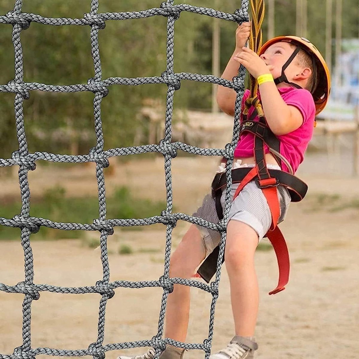 Veiligheidsnet Kinderen - Klimtouw Net - Buiten Spelen - Versterkte Rand - 2 x 3 Meter - Zwart