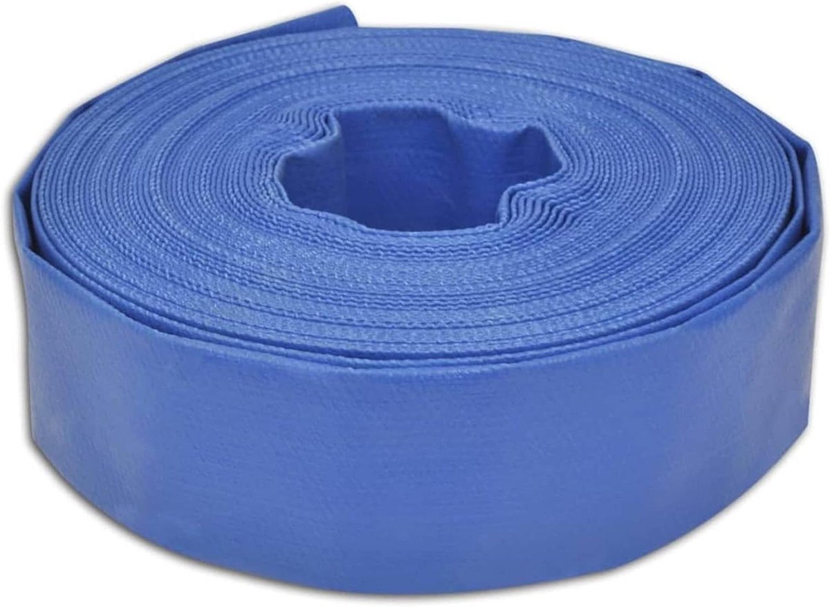 Platte PVC Slang - Waterslang Tuin - Water Transport - Versterkt Polyester - 100 Meter - Grijs