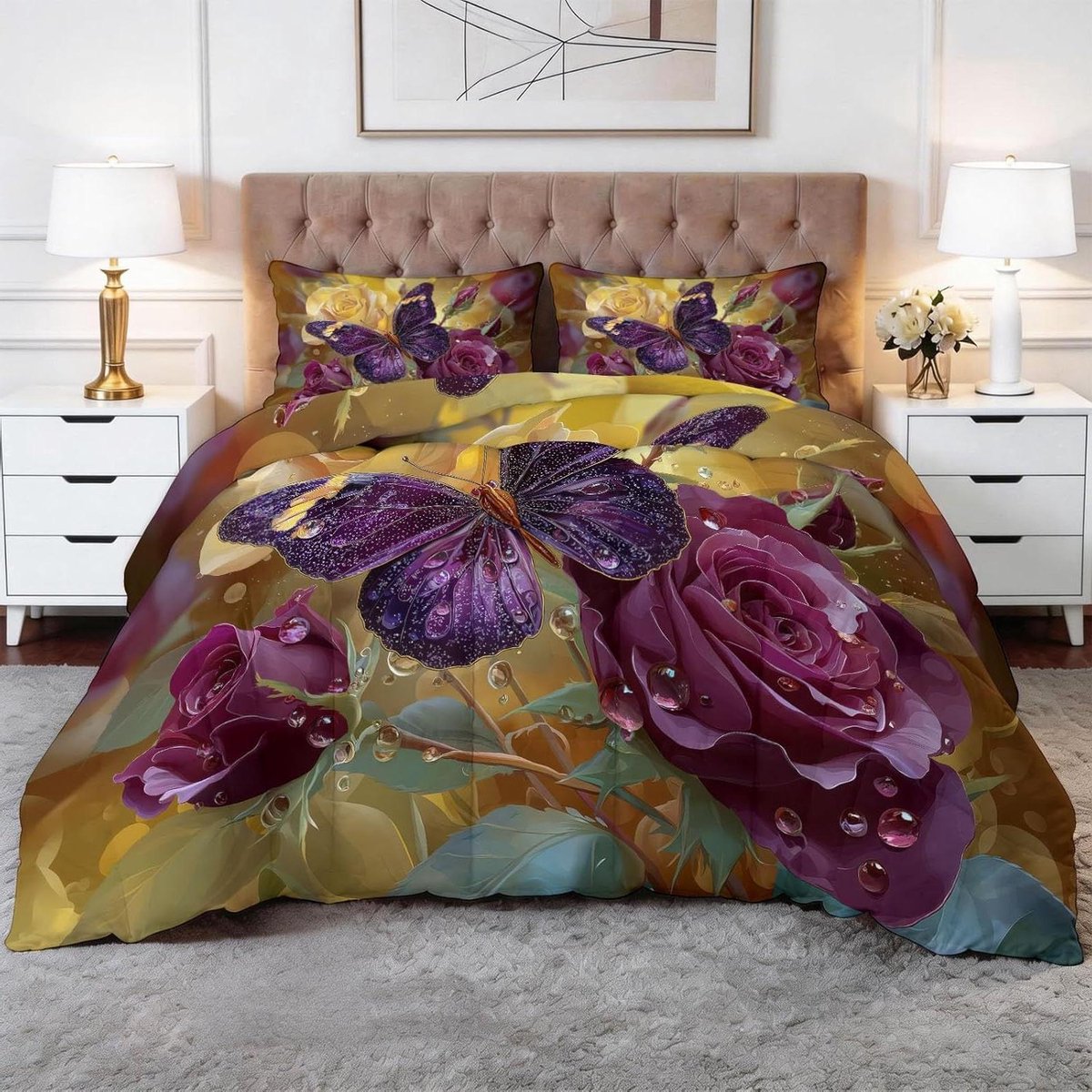 Dekbed set - Dekbed zonder overtrek - Slaapkamer decoratie - Dubbelzijdig bedrukt - 135 x 