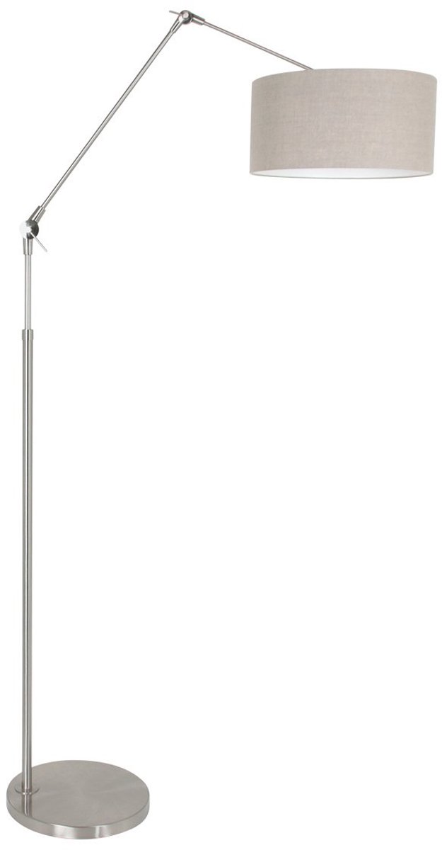 Steinhauer Vloerlamp prestige chic 8101st staal kap grijs linnen