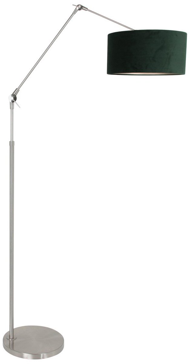 Steinhauer Vloerlamp Prestige Chic 8103st Staal Kap Groen Velours